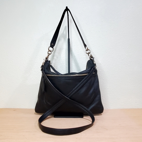 Coach Black Soft Pebble Leather Shoulder or Crossbody Purse - Picture 1 of 11